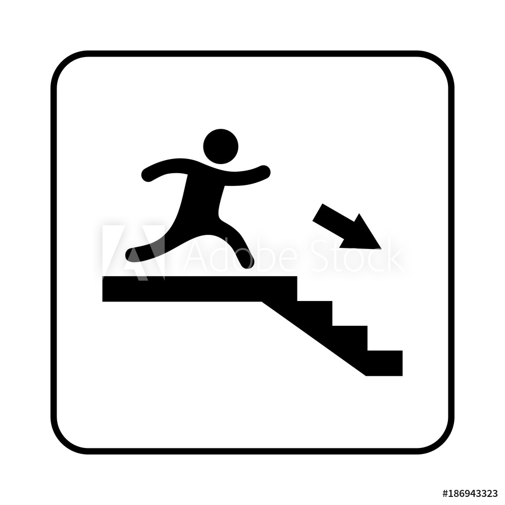 1000x1000 Photo Art Print Emergency Exit Vector Icon Europosters