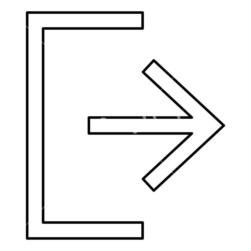 1000x1000 Symbol Exit Icon Black Color Vector Illustration Flat Style