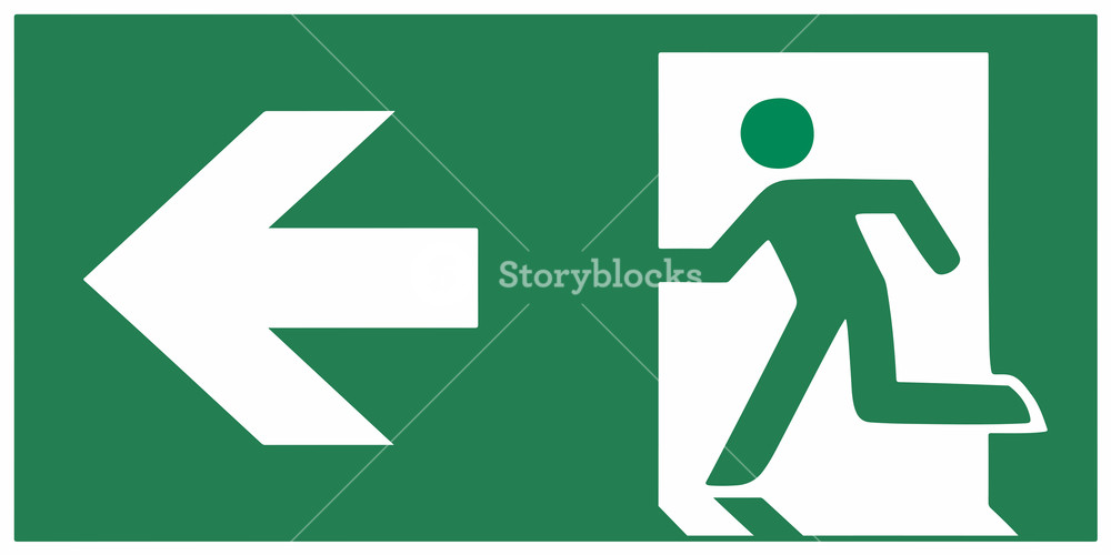 1000x500 Emergency Exit Sign Left