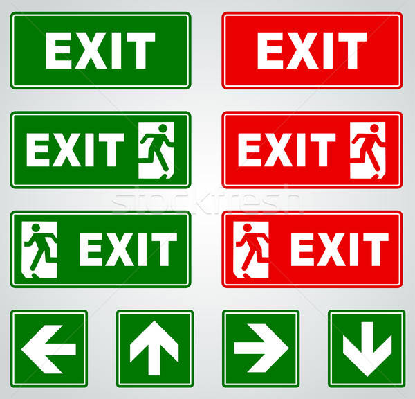 600x576 Exit Signs Vector Illustration Francois Poirier
