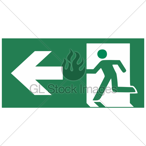 500x500 Emergency Exit Sign Left Emergeny Exit Vector Illustration Gl