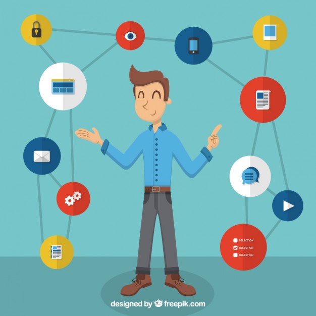 626x626 User With Web Experience Icons Vector Free Download