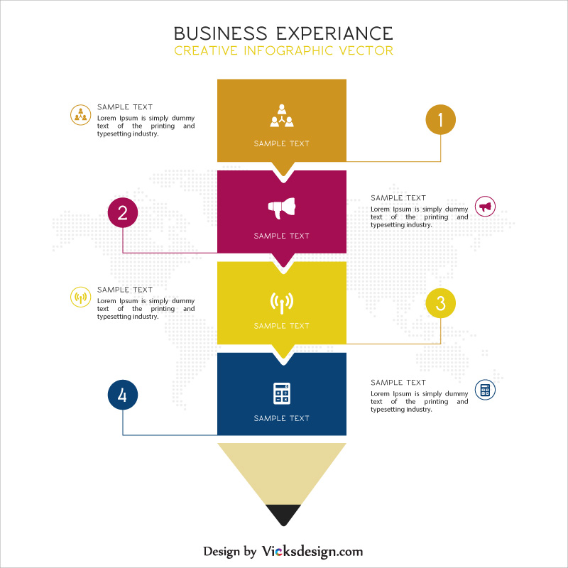 800x800 Pencil Shape Business Experience Vector, Creative Points Info