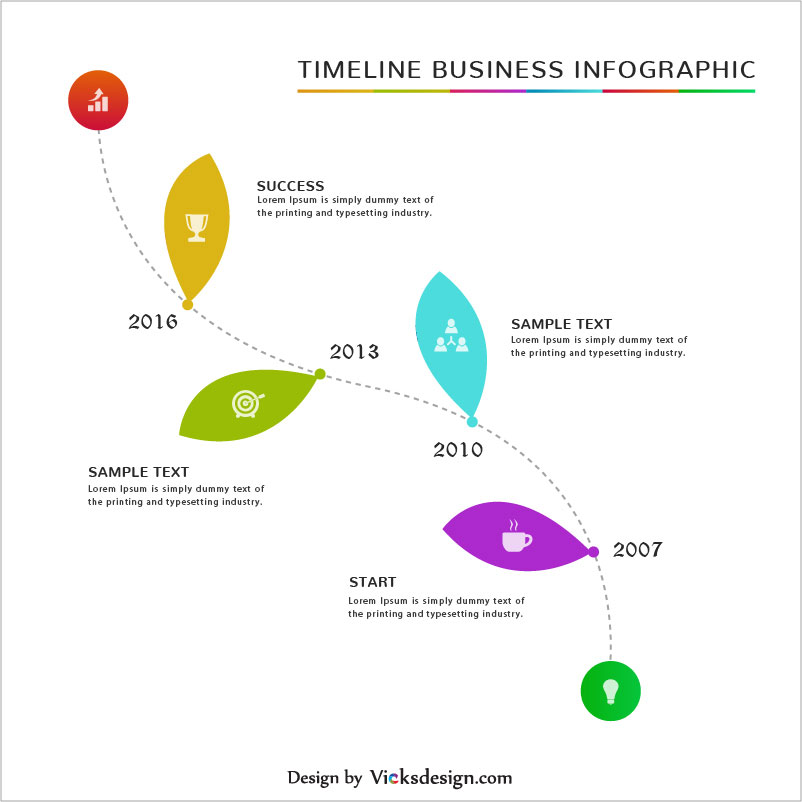 802x802 Timeline Business Infographics, Growth, Project Success Steps
