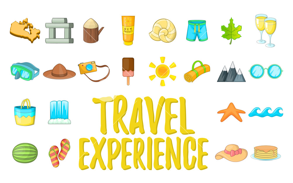 1000x625 Travel Experience Concept Icons Set Cartoon Set Of Travel