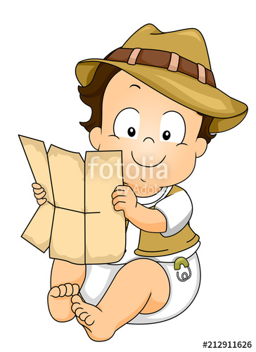 364x500 Baby Boy Explorer Hold Map Illustration Stock Image And Royalty