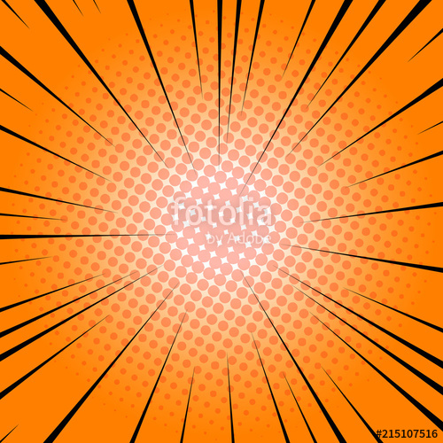 500x500 Radial Black Lines On An Orange Background Comic Book Speed