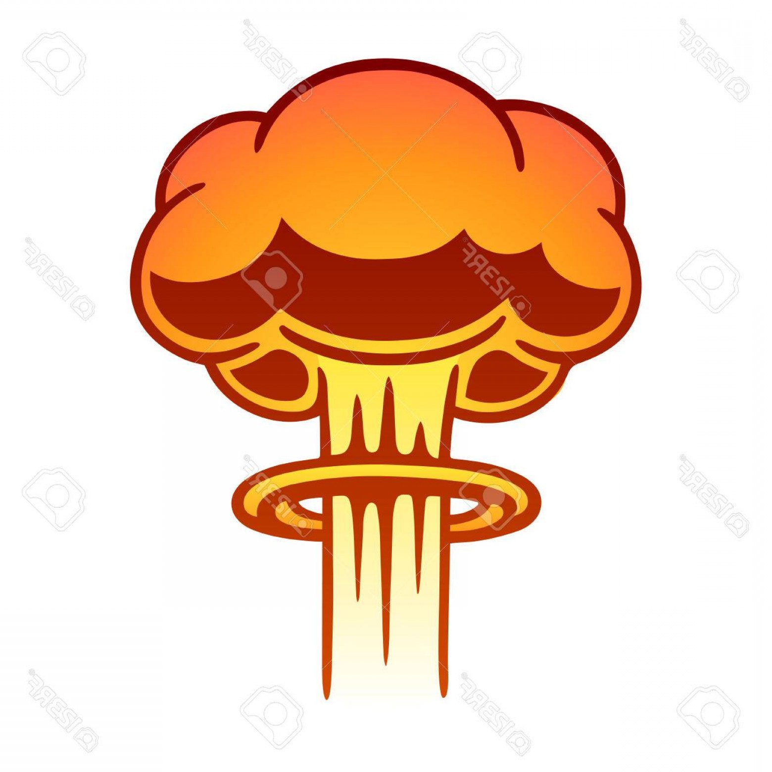 1560x1560 Photostock Vector Cartoon Comic Style Nuclear Mushroom Cloud