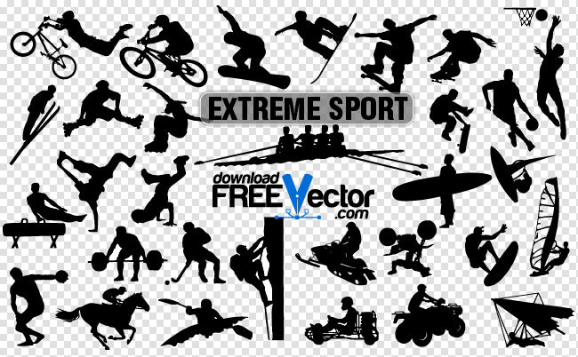 650x402 Extreme Sport Silhouettes Free Vector