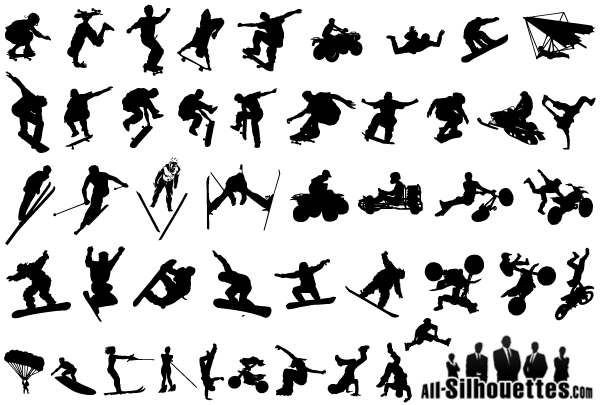 600x405 Extreme Sports Silhouettes Vector Free Free Vectors Extreme