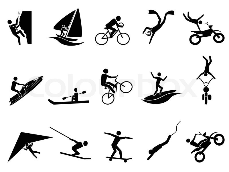800x600 Extreme Sports Icon Set Stock Vector Colourbox