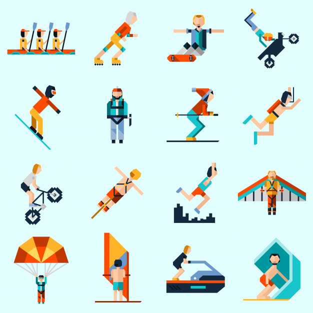 626x626 Extreme Sports Icons Vector Free Download