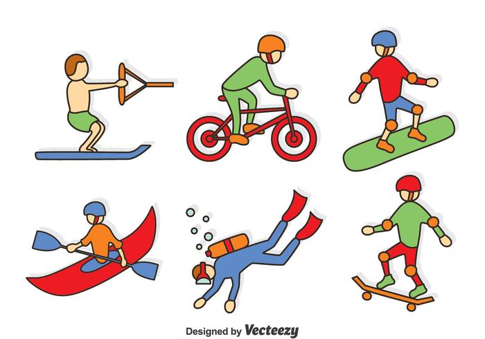 700x490 Hand Drawn Extreme Sport Vector Set