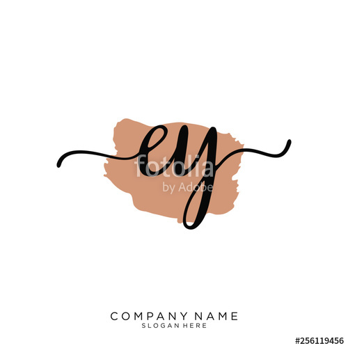500x500 Ey Initial Handwriting Logo Vector Stock Image And Royalty Free