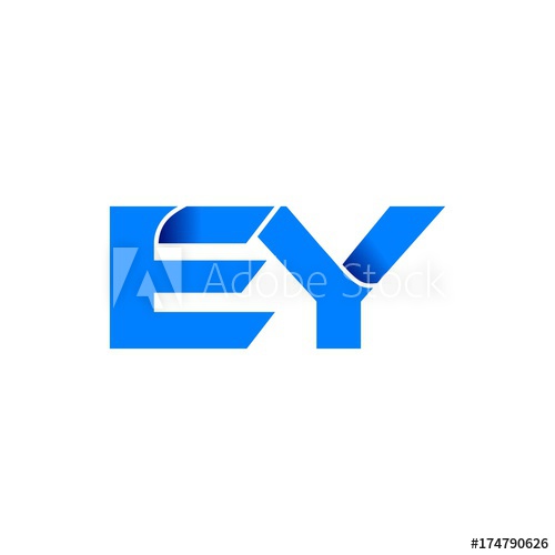 500x500 Ey Logo Initial Logo Vector Modern Blue Fold Style