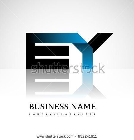 450x470 Letter Ey Company Linked Letter Logo Icon Blue And Black Vector