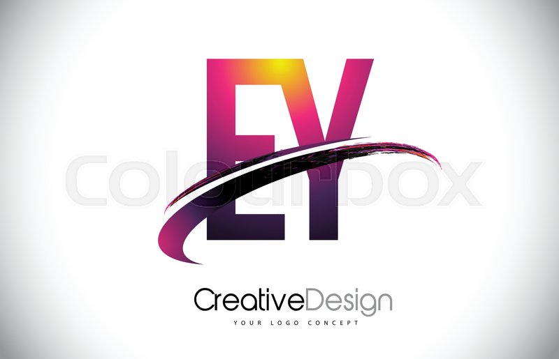 800x515 Ey E Y Purple Letter Logo With Swoosh Stock Vector Colourbox