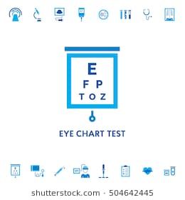 260x280 Eye Chart Test Diagnostic Vector Icon Logo Measuring Visual