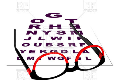 400x280 Snellen Chart And Spectacles Vector Image Of Healthcare, Medical