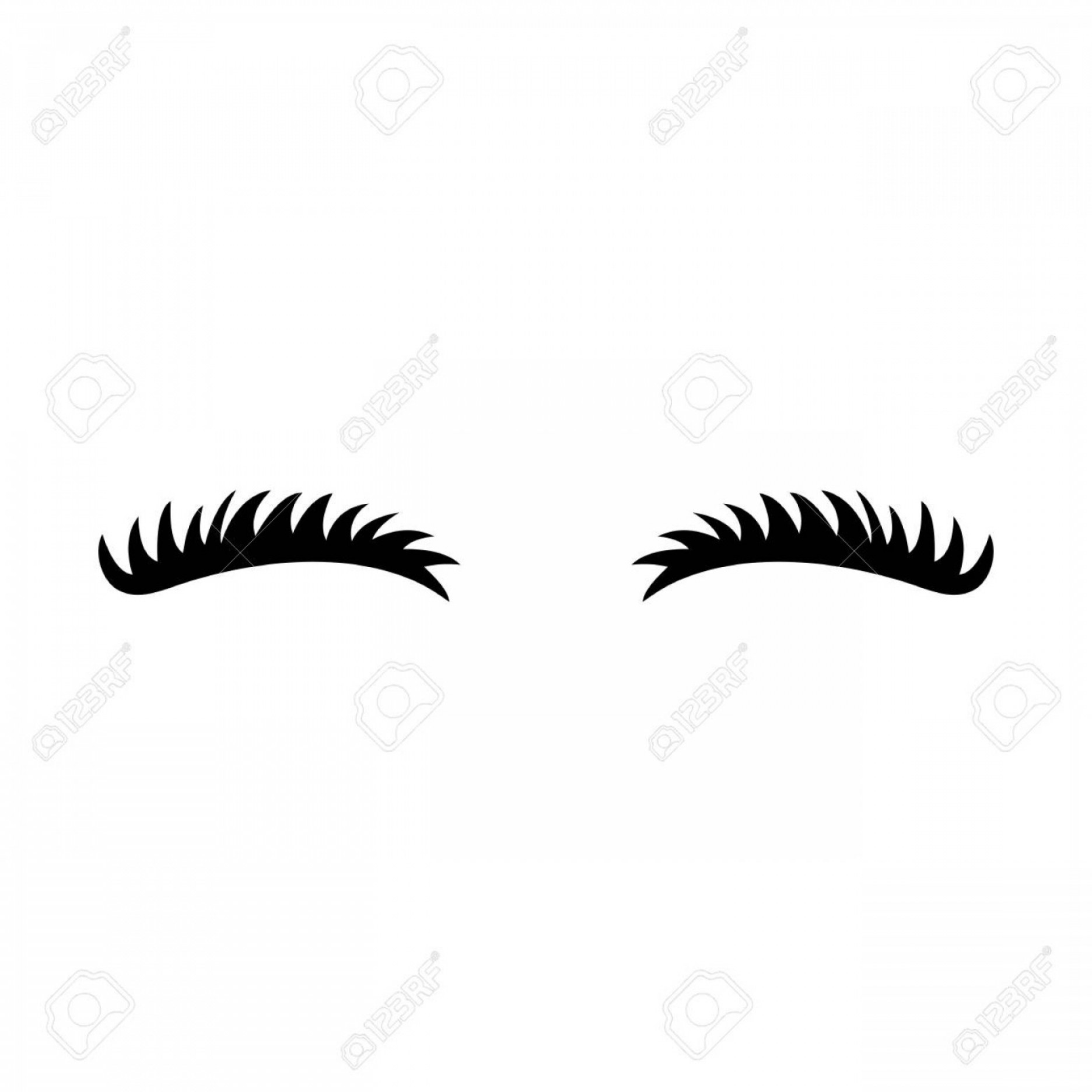 1872x1872 Photostock Vector Eyelashes Icon Close Eyes Cute Lashes Vector