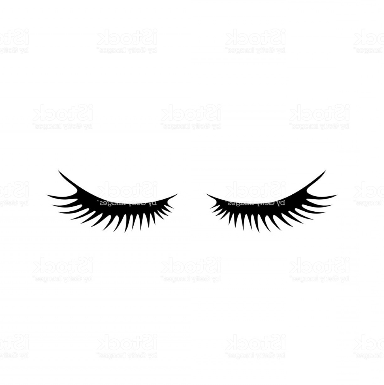 1224x1228 Vector Cartoon Eyelashes Set Long Fake Eyelashes Extension Closed