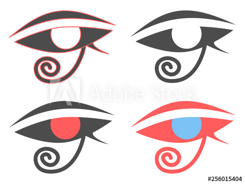 500x375 Eye Of Horus Ancient Egyptian Amulet Symbol Set Of Icons