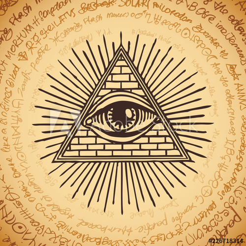 Vector Banner With Eye Of Providence All Seeing Eye Inside 500x500 Vector Banner With Eye Of Providence All Seeing Eye Inside