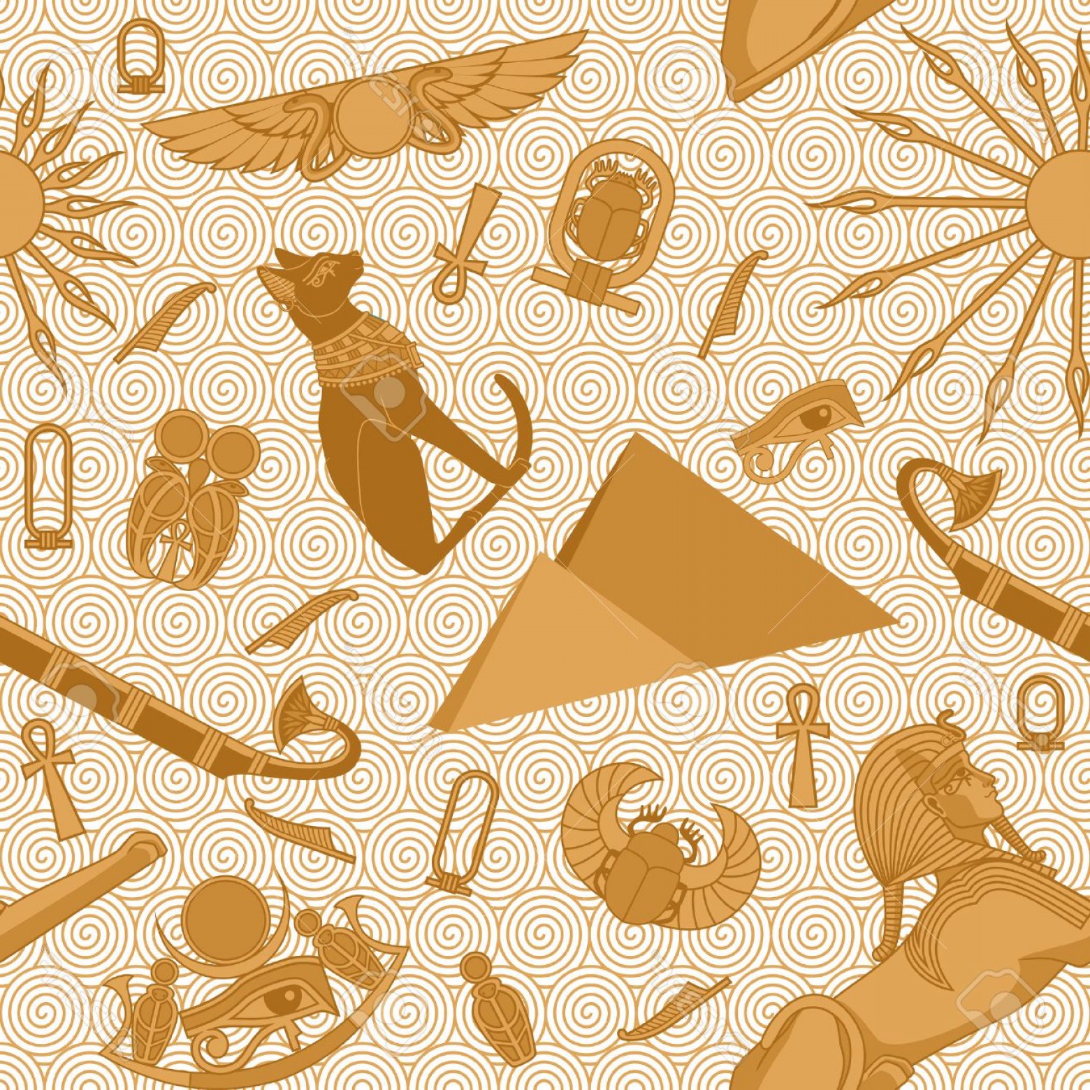 1560x1560 Photostock Vector Seamless Egypt Pattern With Snakes Scarab Sun