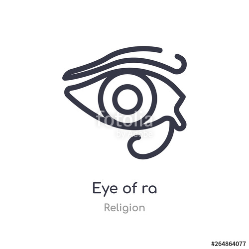 500x500 Eye Of Ra Outline Icon Isolated Line Vector Illustration