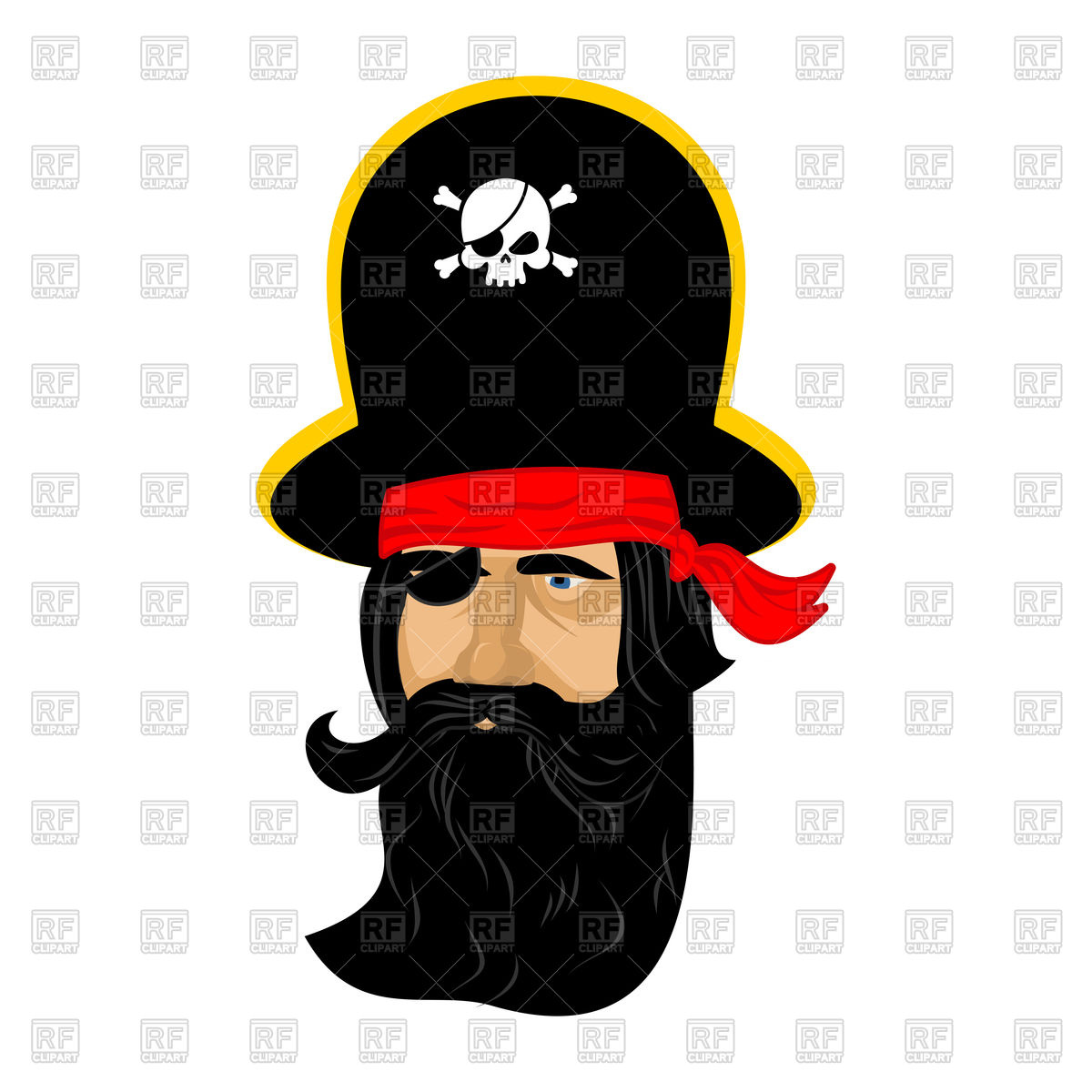 1200x1200 Pirate Portrait In Hat And Eye Patch Vector Image Of People