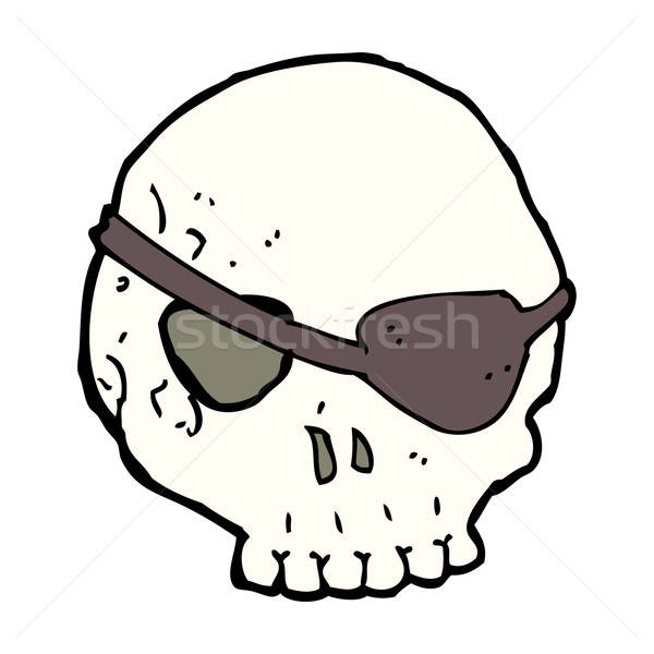 600x600 Cartoon Skull With Eye Patch Vector Illustration Lineartestpilot