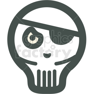 300x300 White Skull With Eye Patch Halloween Vector Icon Image Clipart