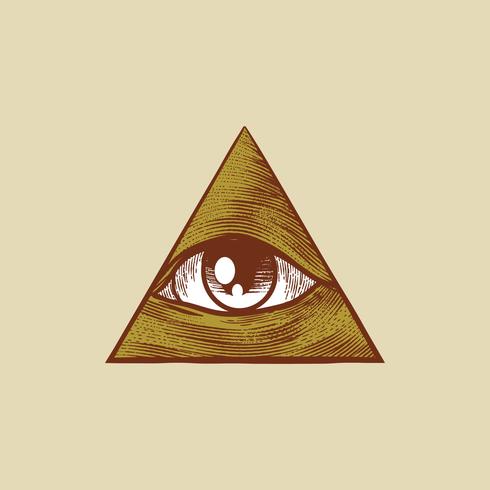 Flat Vintage Hand Drawn Eye In Triangle Shape 490x490 Flat Vintage Hand Drawn Eye In Triangle Shape