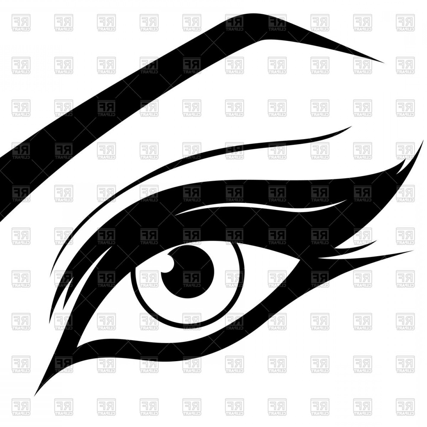 1440x1440 Eye Silhouette With Make Up Vector Clipart Soidergi