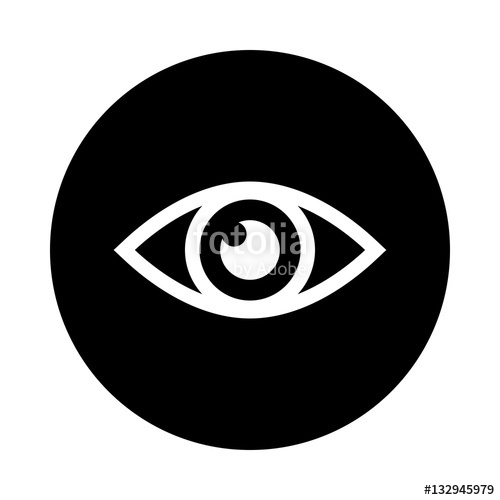 500x500 Eye Icon Black Round Icon Isolated On White Background Round