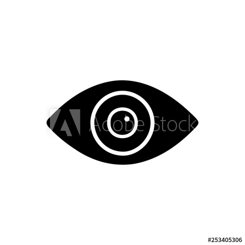 500x500 Flat Monochrome Eye Silhouette For Web Sites And Apps Minimal
