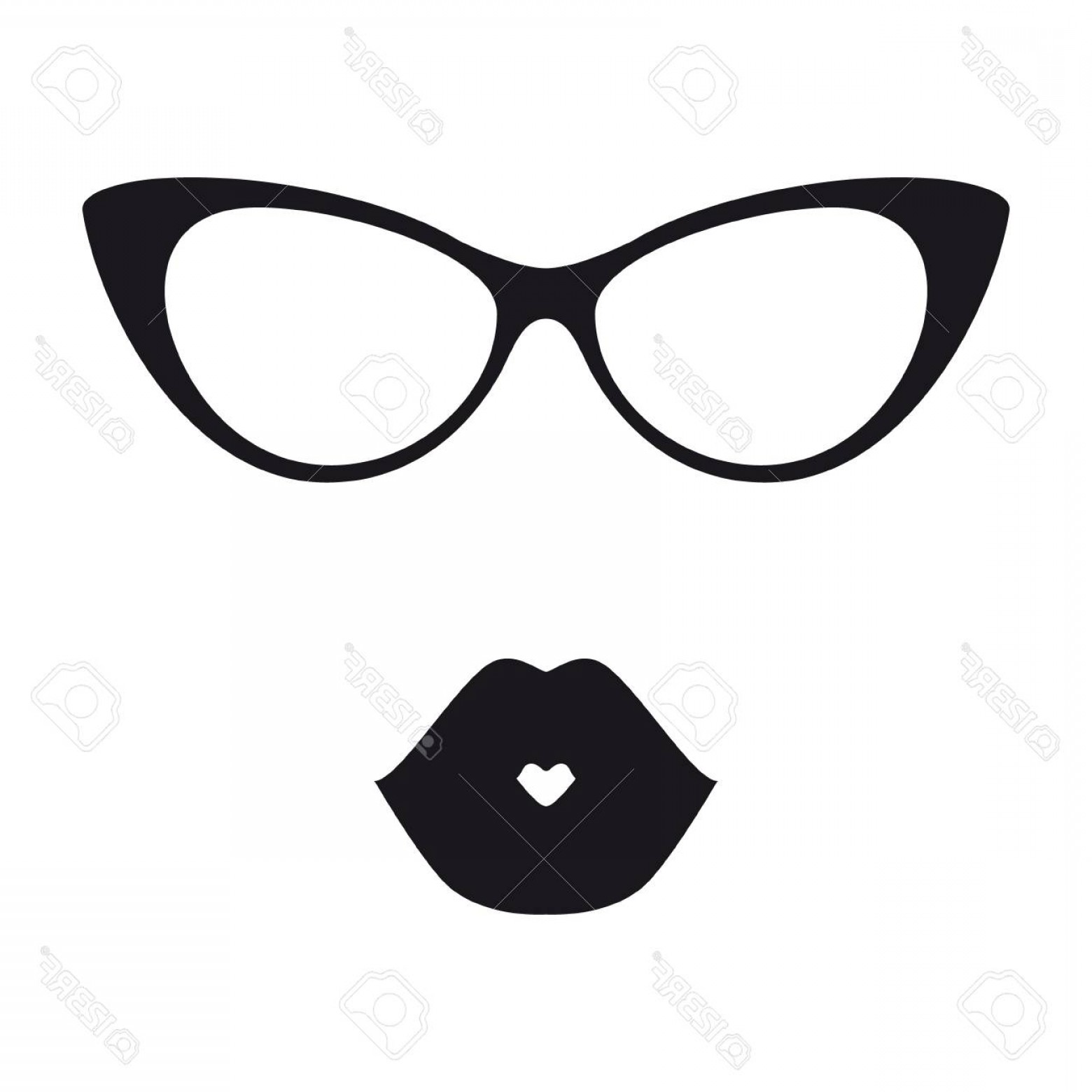 1560x1560 Photostock Vector Frame Of Glasses In The Style Of Cat Eyes