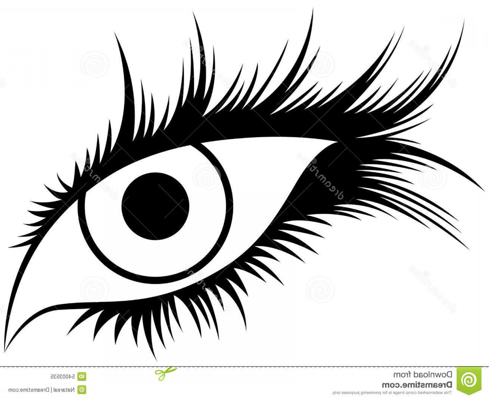 1560x1278 Stock Illustration Abstract Human Eye Long Lashes Black Silhouette