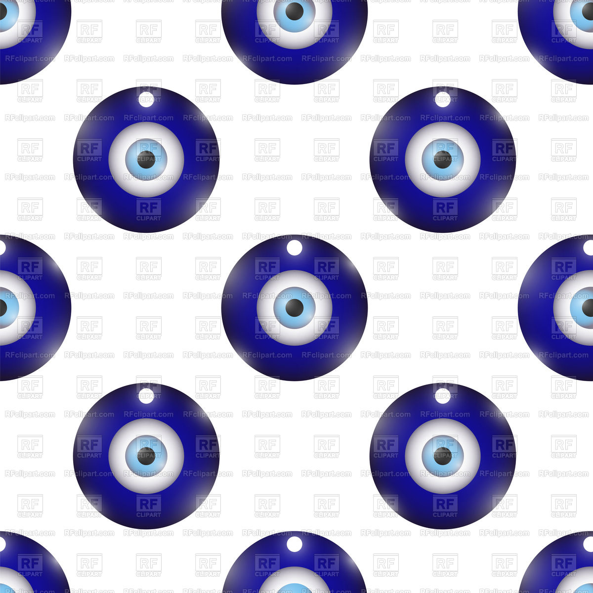 1200x1200 Glass Evil Eye Symbol Seamless Pattern On White Background Vector