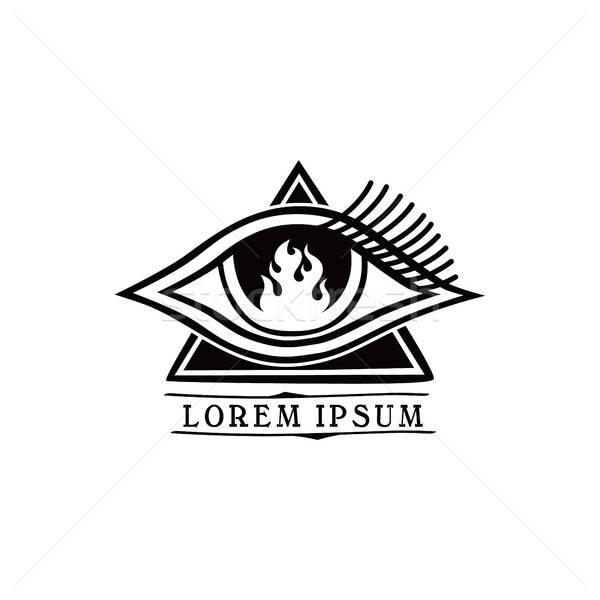 600x600 Flame Eye Symbol Theme Vector Illustration