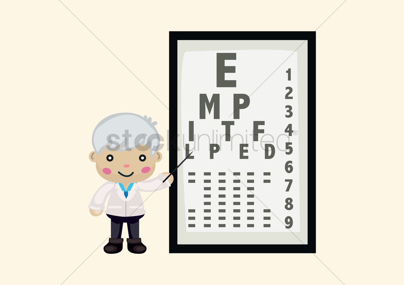 1300x919 Free Man Giving An Eye Test Vector Image