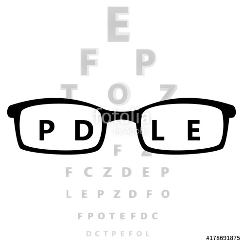 500x500 Glasses In Front Of Eye Test Vector Illustration Stock Image