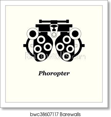 362x382 Illustration Of Phoropter Vector Optician, Ophtalmology, Vision