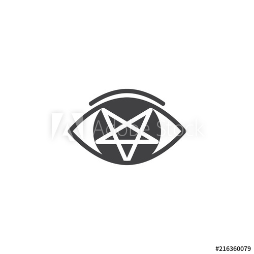 500x500 Pentagram Eye Vector Icon Filled Flat Sign For Mobile Concept