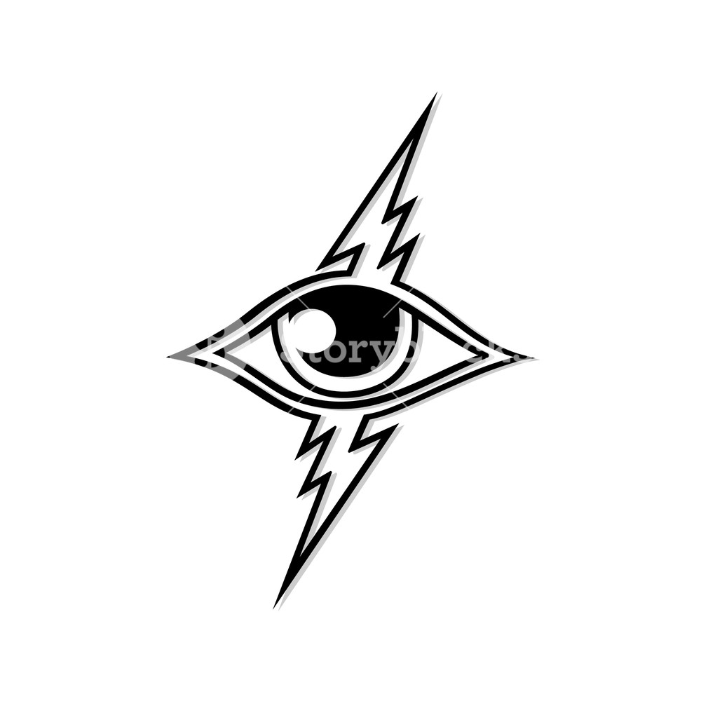 1000x1000 Thunder Eye Vector Art Logo Template Theme Royalty Free Stock
