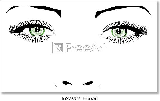 560x355 Free Art Print Of Woman Face Eyes Vector Illustration Woman