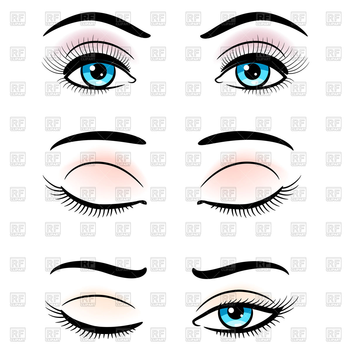 1200x1200 Open And Closed Blue Female Eyes Vector Image Of Beauty, Fashion