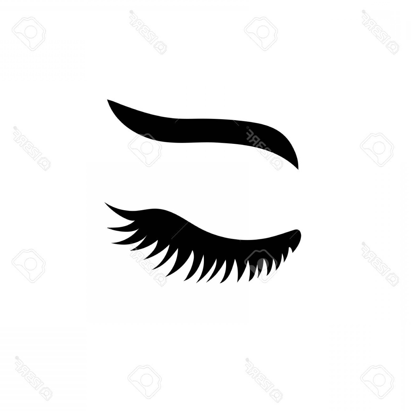 1560x1560 Photostock Vector Vector Eyelash With Eyebrow Lash Icon Close Eye