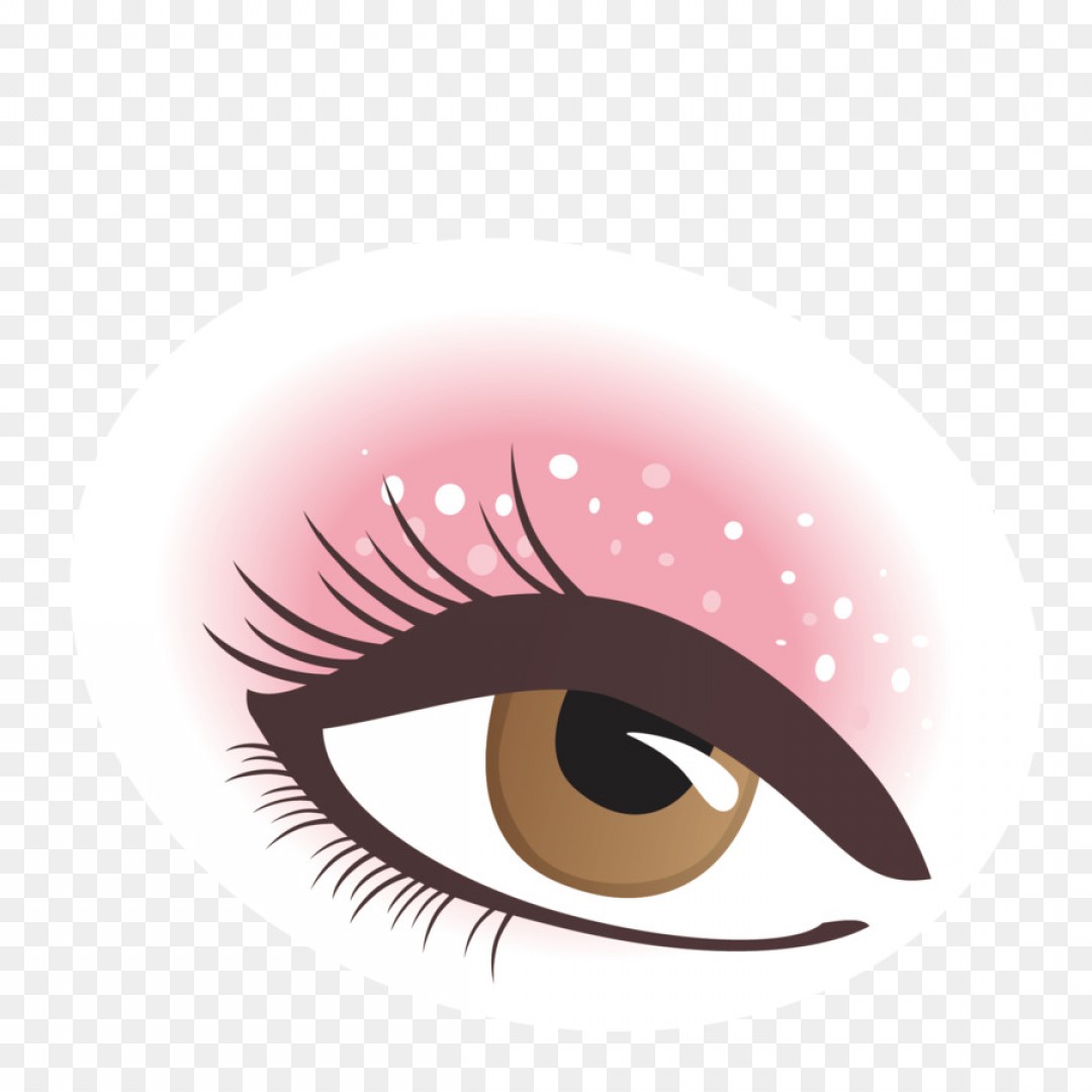 1080x1080 Cosmetics Eye Shadow Eyelash Nail Polish Vector Cartoon Eyes