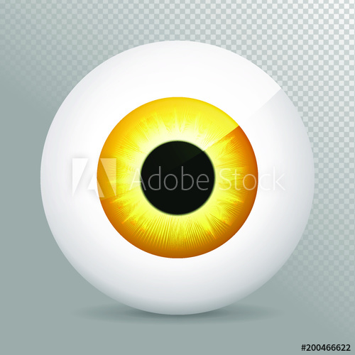 500x500 Eyeballyelloweye, Yellow Realistic Orange Eyeball Vector